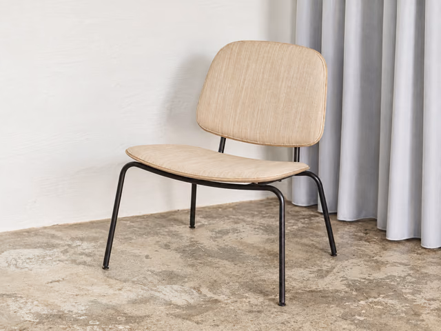 Compound Lounge Chair — Full Front Upholstered, Coffee Waste Light by Mater