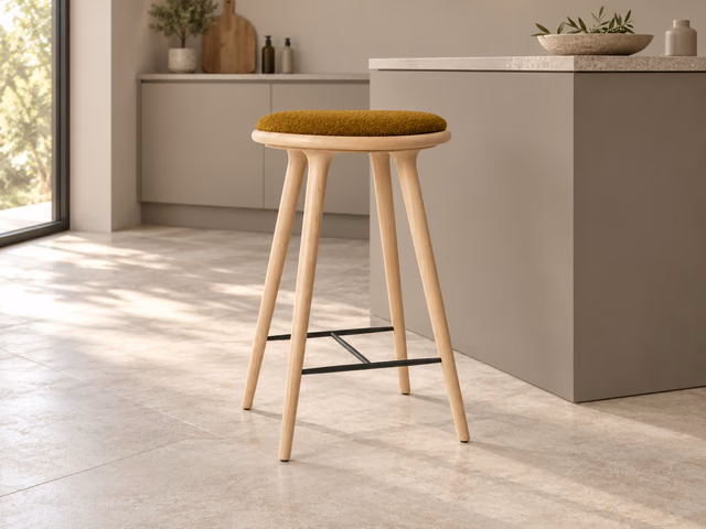 High Stool — Matt Oak with Baru 0450, 69 cm by Mater