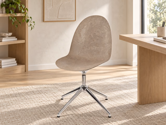 Eternity Swivel — Polished Base, Upholstered Seat, Coffee Waste Light by Mater