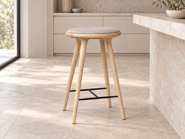 High Stool — Soaped Oak with Clay 0012, 69 cm by Mater