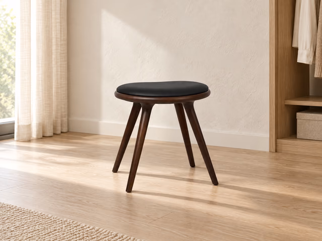 Low Stool — Dark Stained Beech, 47 cm by Mater