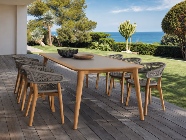 Moon//Teak 200 × 100 Dining Table, Laminate Top by Talenti
