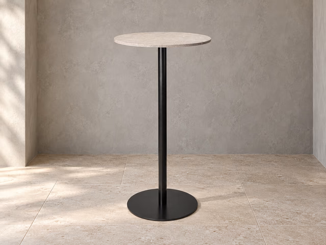 Mater Counter Table — Wood Waste Grey, H 96 cm, Ø 60 cm by Mater