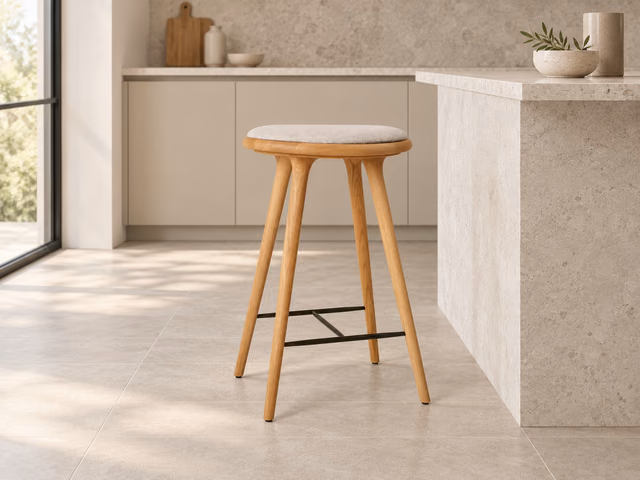 High Stool — Oiled Oak with Clay 0012, 69 cm by Mater
