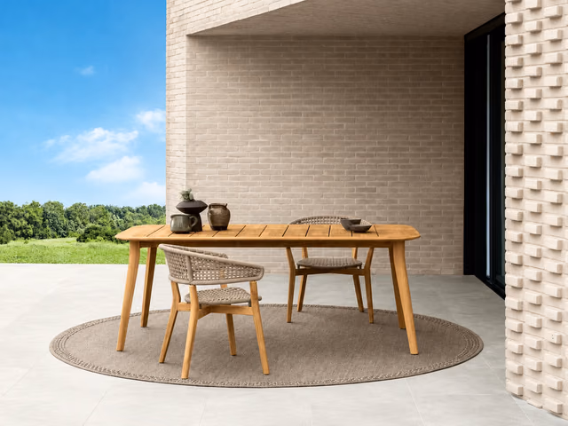 Moon//Teak 200 × 100 Dining Table, Teak Top by Talenti