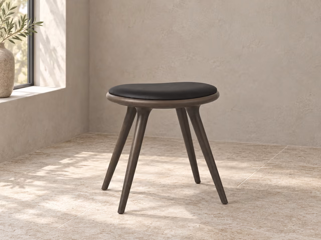 Low Stool — Sirka Grey Stained Beech, 47 cm by Mater