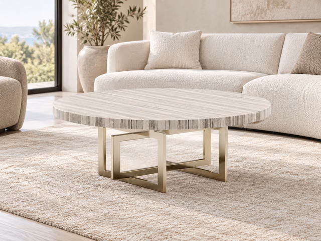 Wish You Were Here 48-Inch Round Coffee Table by Caracole