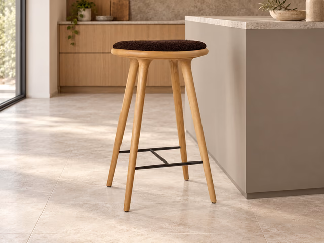 High Stool — Oiled Oak with Baru 0390, 74 cm by Mater