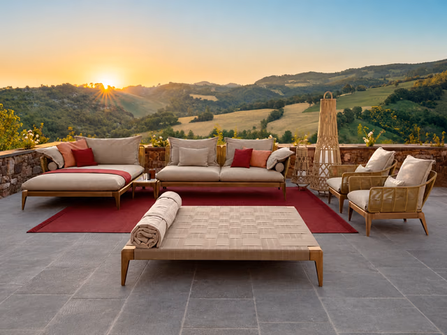 Cruise//Teak 150 × 150 Ottoman by Talenti