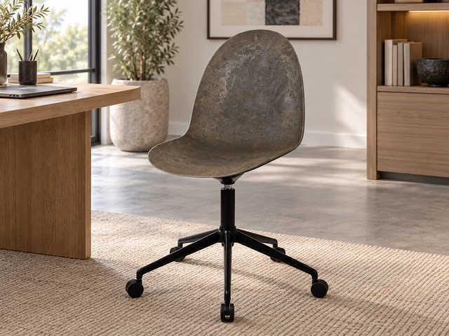 Eternity Swivel Office Chair — Black Base with Castors, Coffee Waste Dark by Mater