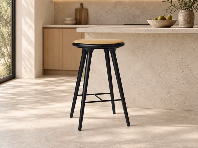 High Stool — Black Oak with Clay 0007, 74 cm by Mater
