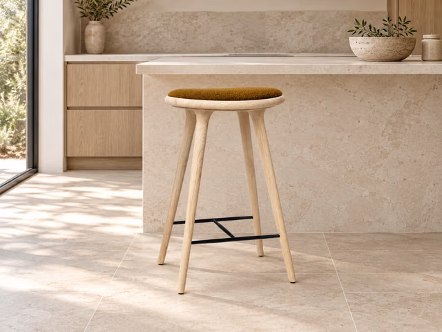 High Stool — Soaped Oak with Baru 0450, 69 cm by Mater