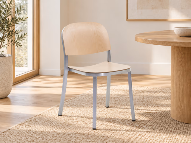 1 Inch Side Chair, Wood Seat by Emeco