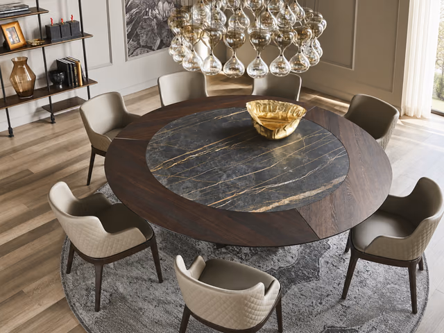 Skorpio Ker-Wood Round Dining Table by Cattelan Italia