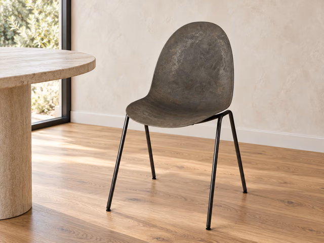 Eternity Side Chair — Full Front Upholstered, Coffee Waste Dark by Mater