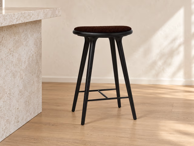 High Stool — Black Oak with Baru 0390, 69 cm by Mater