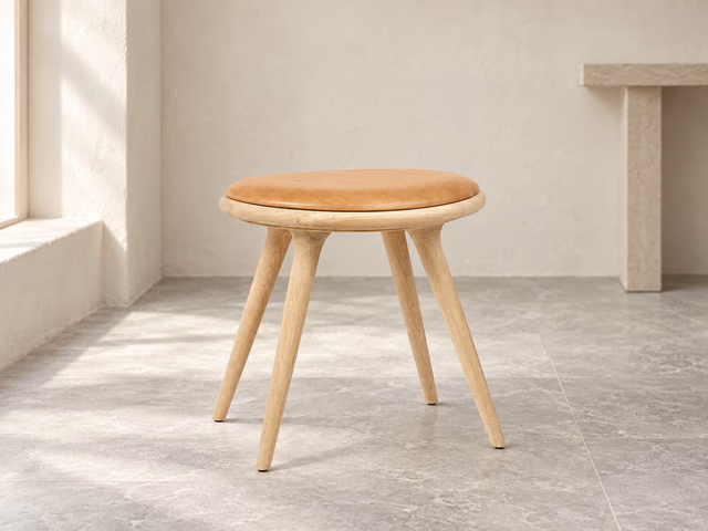 Low Stool — Soaped Oak, 47 cm by Mater