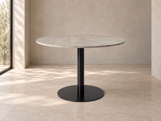 Mater Dining Table — Wood Waste Grey, H 70 cm, Ø 100 cm by Mater