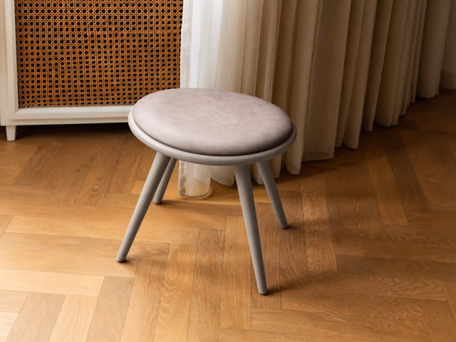 Low Stool — Grey Beech, 47 cm by Mater