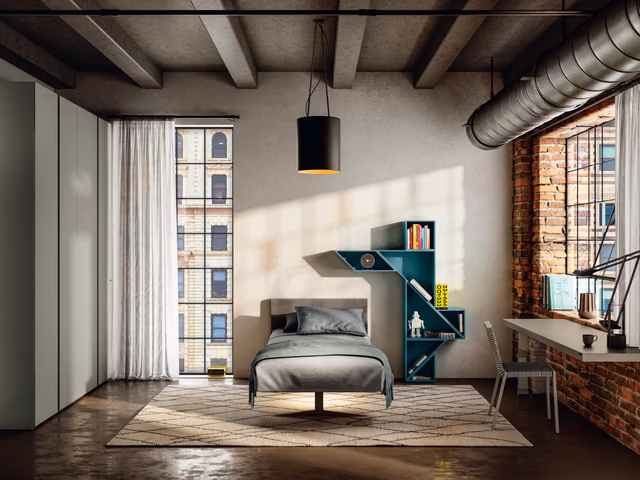 Steel Single Bed by Lago
