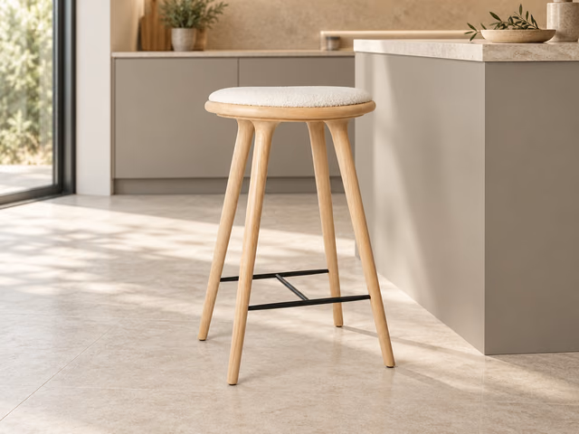 High Stool — Matt Oak with Baru 0200, 69 cm by Mater
