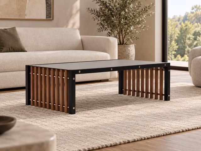 Pinstripe Dark Cocktail Table by Caracole