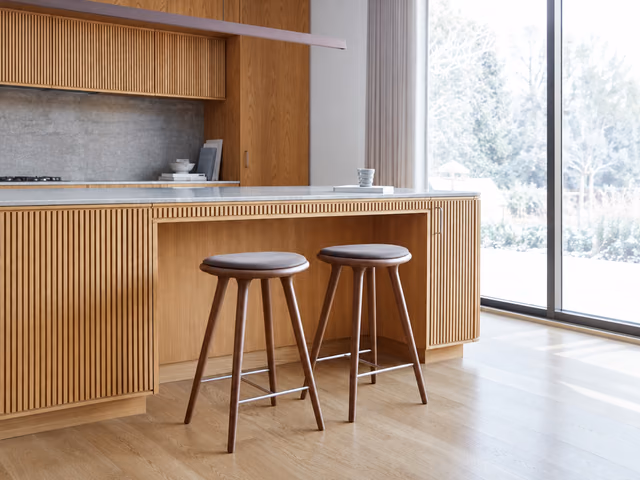 High Stool — Brown Stained Beech, 69 cm by Mater