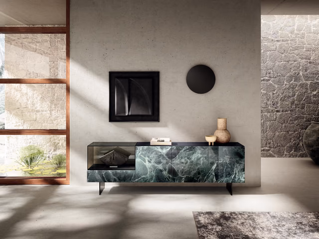 36e8 Glass Sideboard by Lago