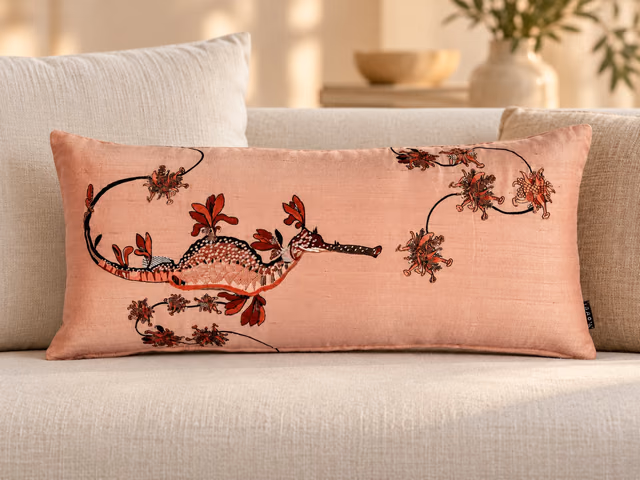 Embroidered Blooming Seadragon Pillow Cover by Moooi