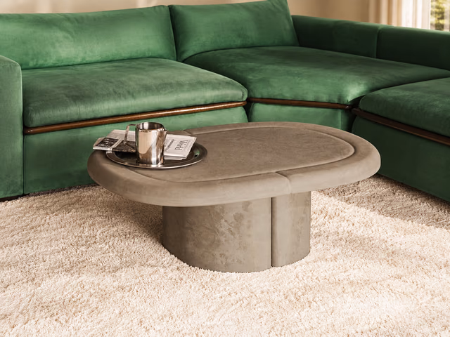 Alder Lounge Table — Earth Grey, Oval by Mater
