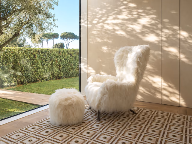 Guelfo Fur Wingback Chair by Opinion Ciatti