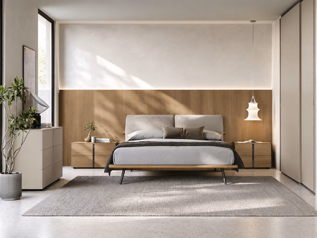 Piuma Wooden Bed by Tomasella