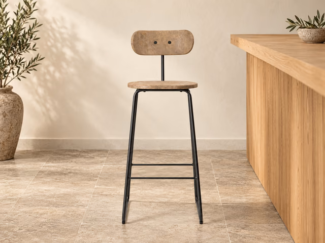 Earth Stool Backrest — Coffee Waste Light, 74 cm by Mater
