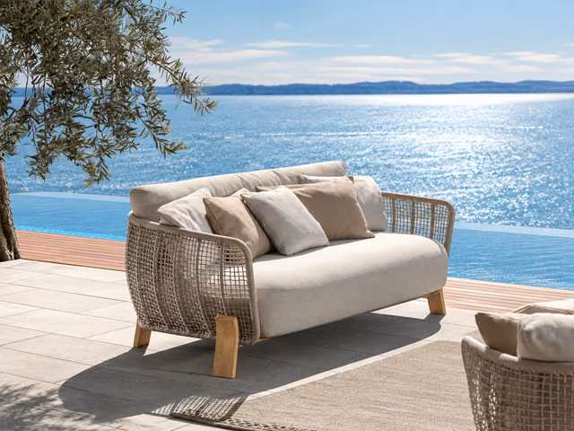 Argo//Wood Sofa Love Seat by Talenti