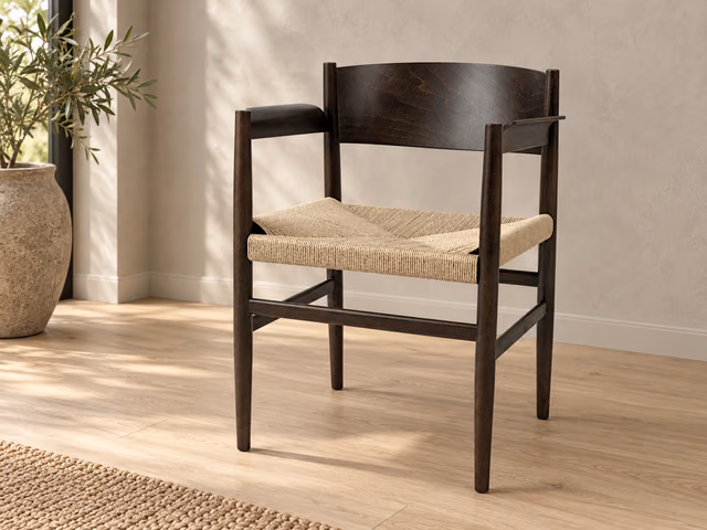 Nestor Armchair — Sirka Grey Beech, Natural Paper Cord Seat by Mater