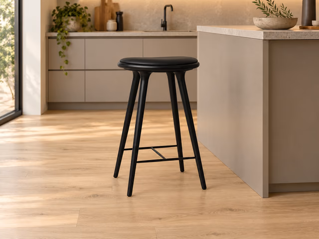 High Stool — Black Stained Beech, 69 cm by Mater