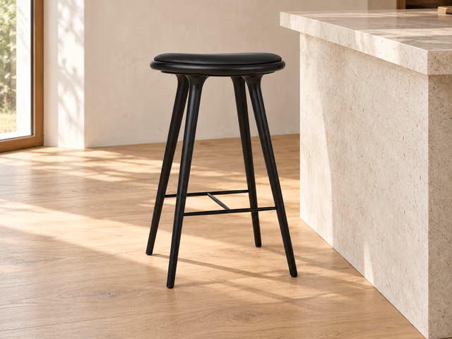 High Stool — Black Beech, 74 cm by Mater