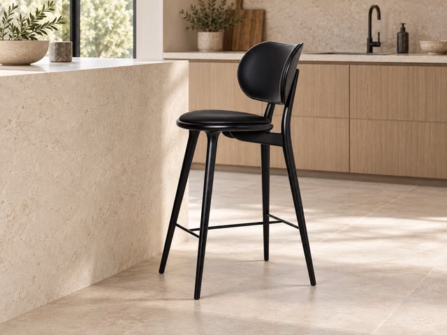 High Stool Backrest — Black Beech, 69 cm by Mater