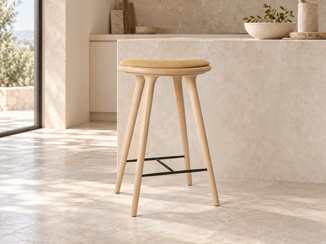 High Stool — Matt Oak with Clay 0007, 69 cm by Mater