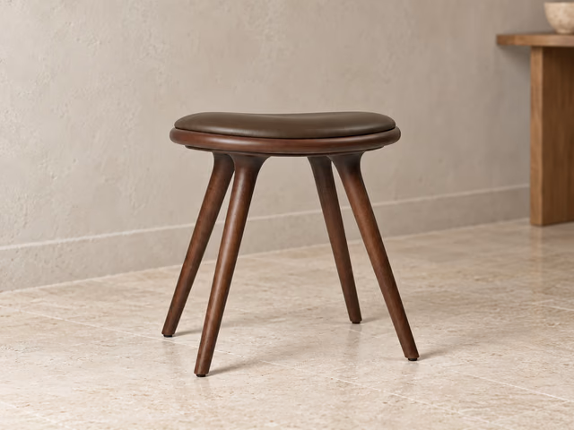 Low Stool — Brown Beech, 47 cm by Mater