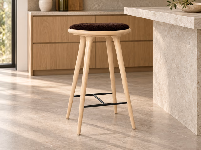 High Stool — Matt Oak with Baru 0390, 74 cm by Mater