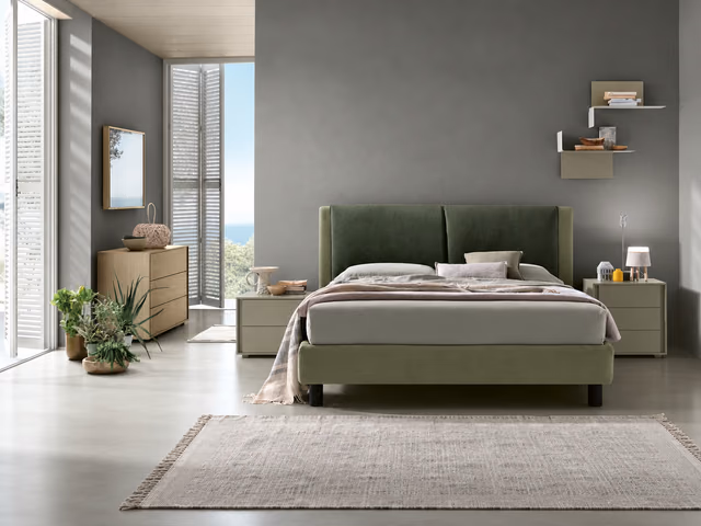 Gemini Upholstered Bed by Tomasella
