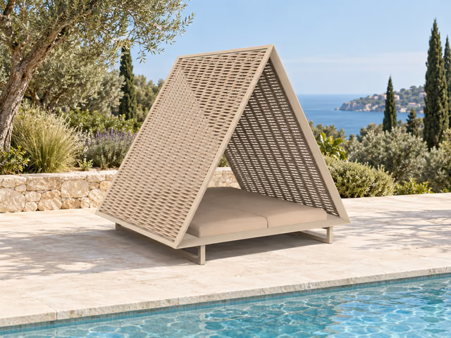 Vineyard Daybed, Woven Rope Roof by Vondom