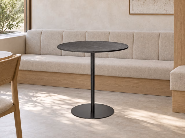 Mater Café Table — Coffee Waste Black, H 71,4 cm, Ø 70 cm by Mater