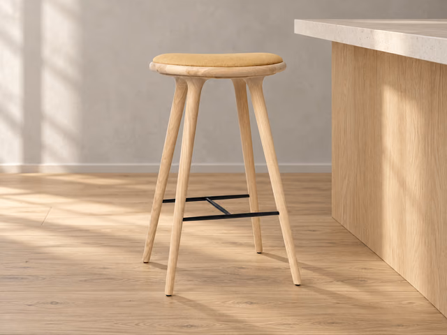 High Stool — Soaped Oak with Clay 0007, 74 cm by Mater
