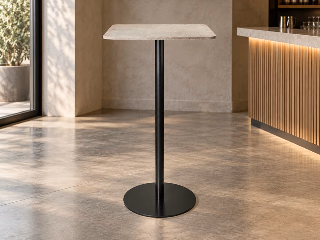 Mater Bar Table — Wood Waste Grey, H 106,6 cm, 60 × 60 cm by Mater