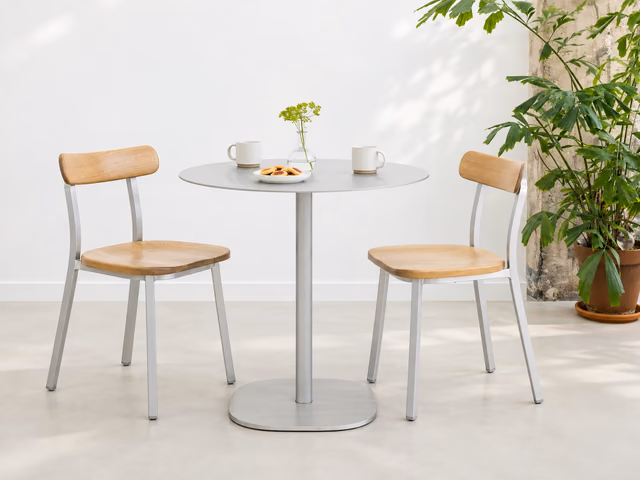2 Inch Flat Base Café Table, Round by Emeco
