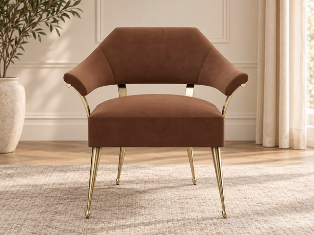 Louisette Accent Chair, Chestnut by Caracole