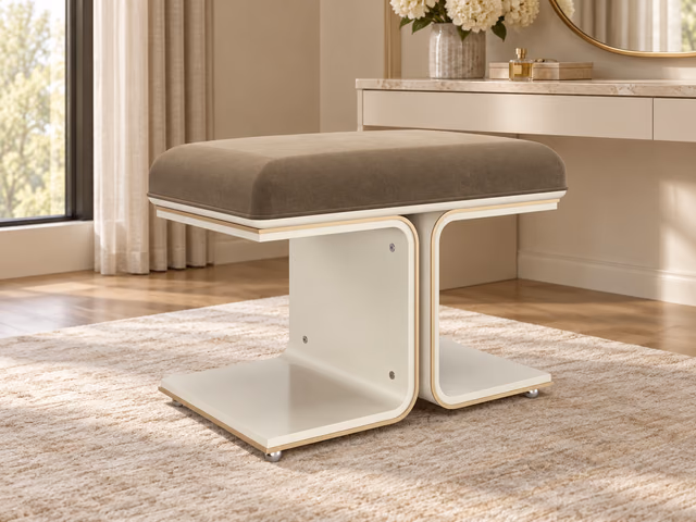 Balance Beam-Pewter Ottoman by Caracole