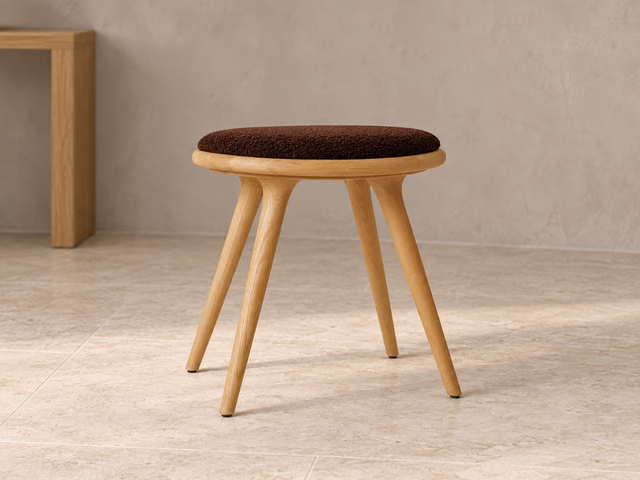Low Stool — Oiled Oak with Kvadrat Baru 0390, 47 cm by Mater